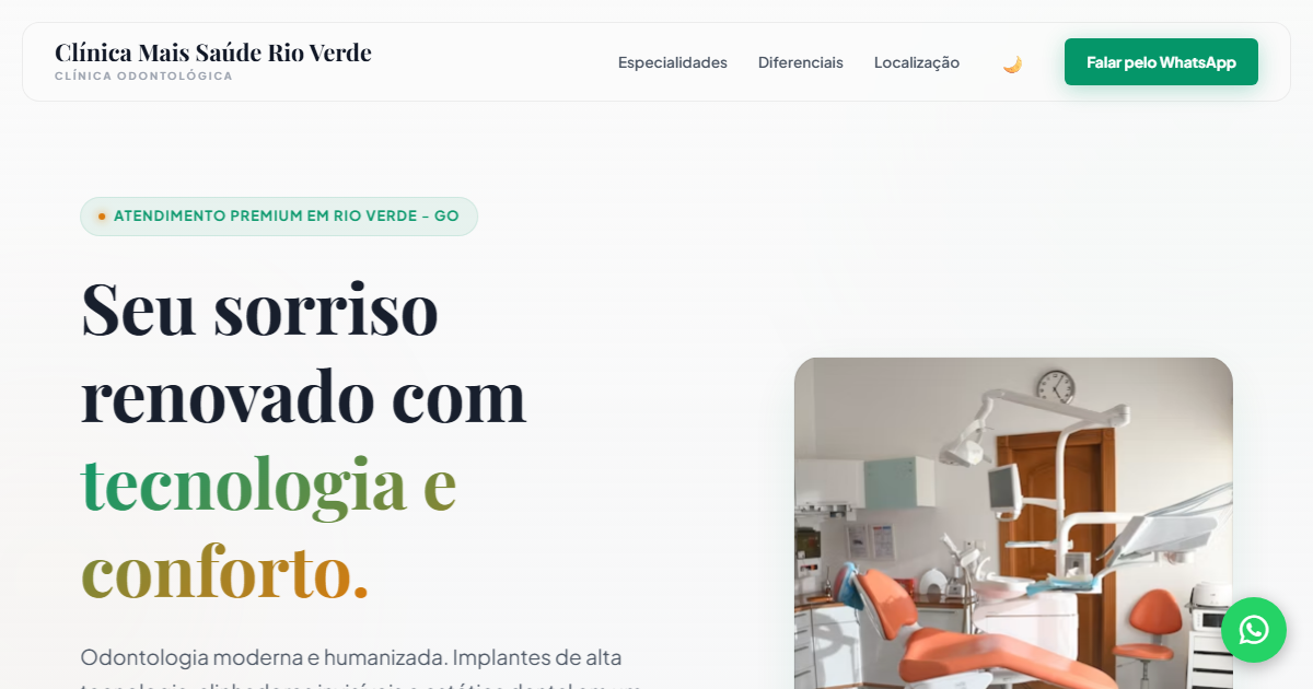 Prévia da landing page Clínica Mais Saúde Rio Verde