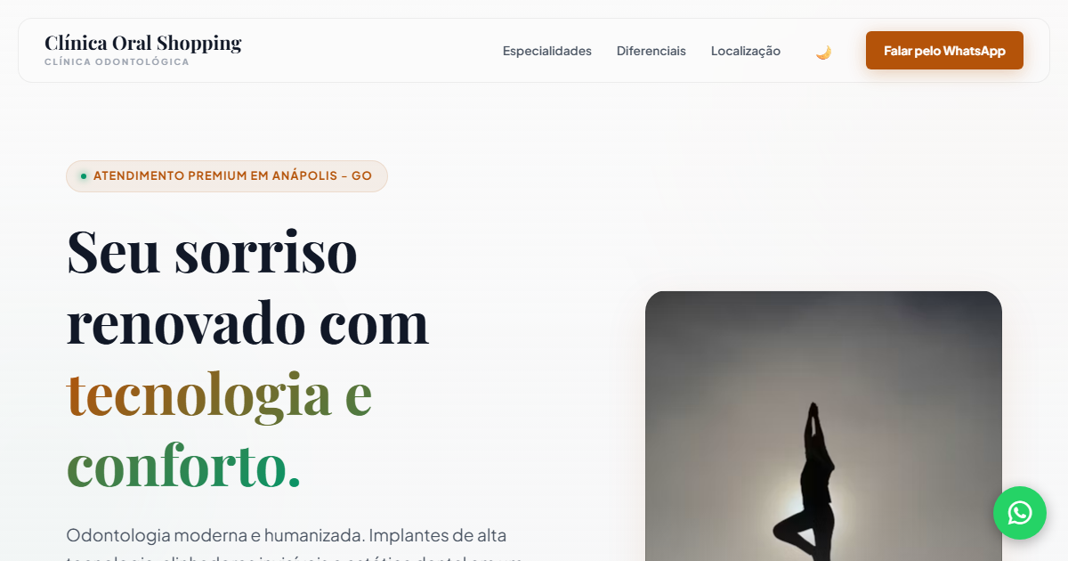 Prévia da landing page Clínica Oral Shopping