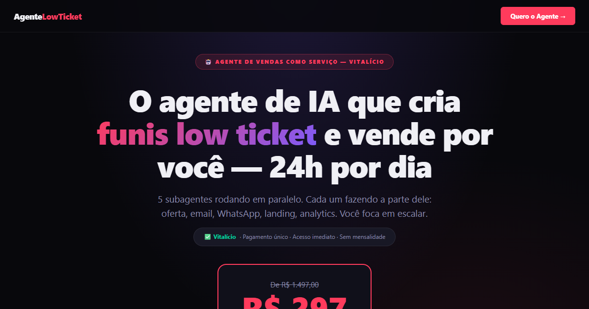 Prévia da landing page Oferta Irresistível